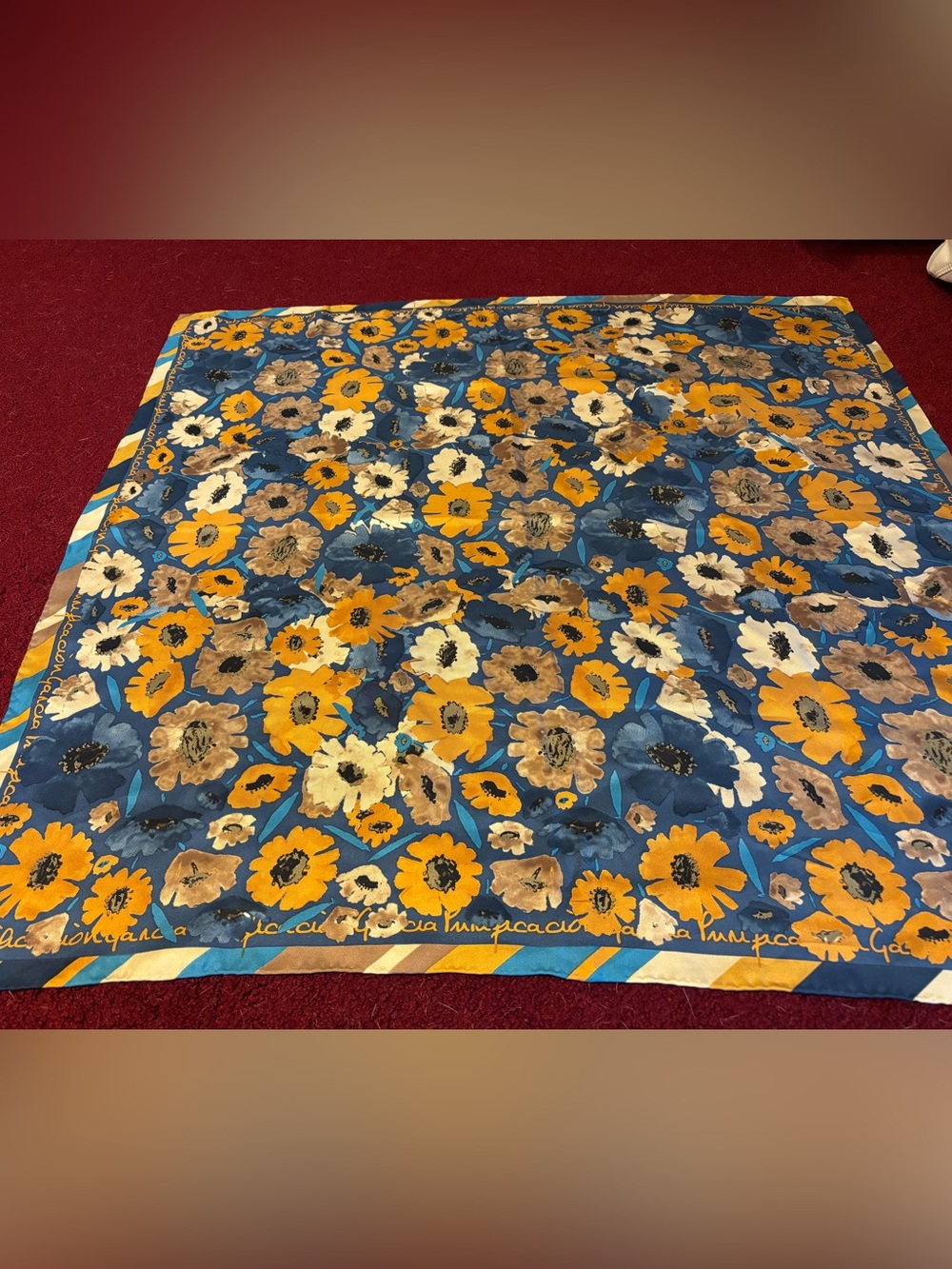 PURIFICATION GARCIA SILK SCARF EUC FLORAL ABSTRACT DESIGNER LG